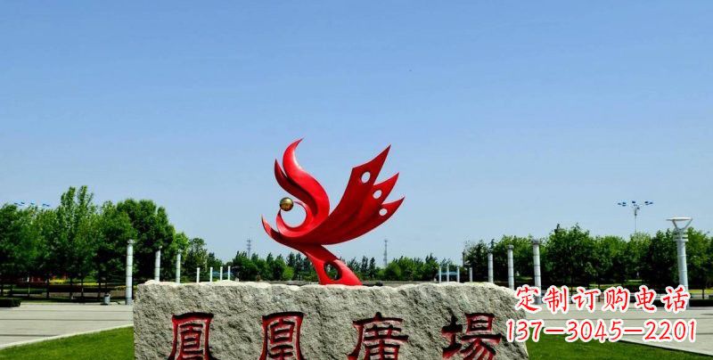 淄博抽象不锈钢广场凤凰雕塑