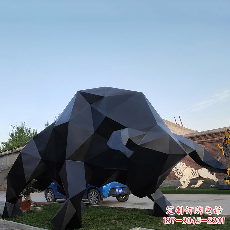 淄博华尔街牛大型玻璃钢动物雕塑