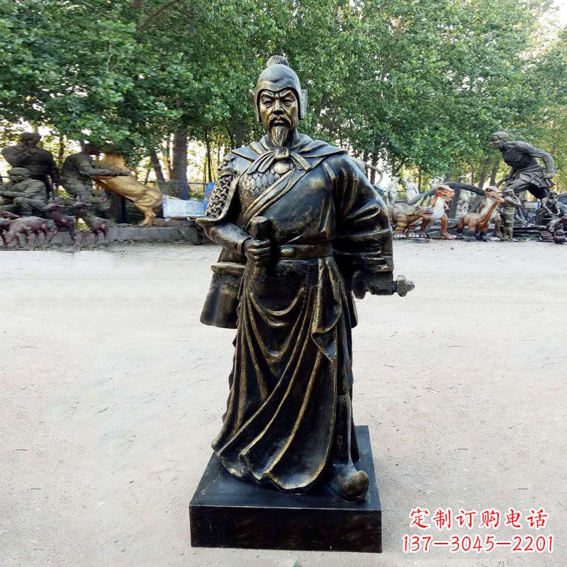 淄博初唐名将历史著名人物李靖玻璃钢仿铜雕塑像