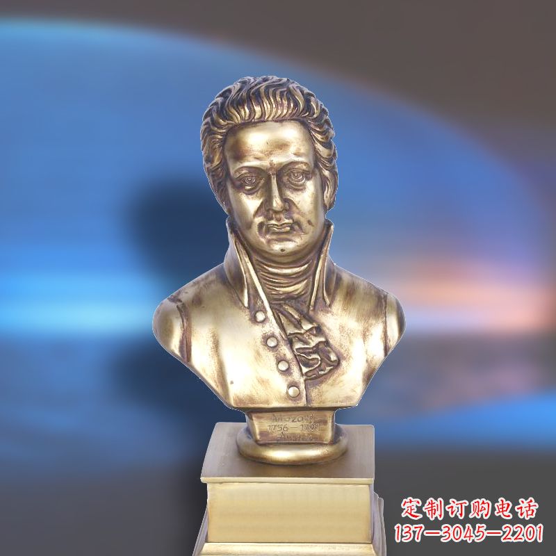 淄博纯铜莫扎特头像雕塑
