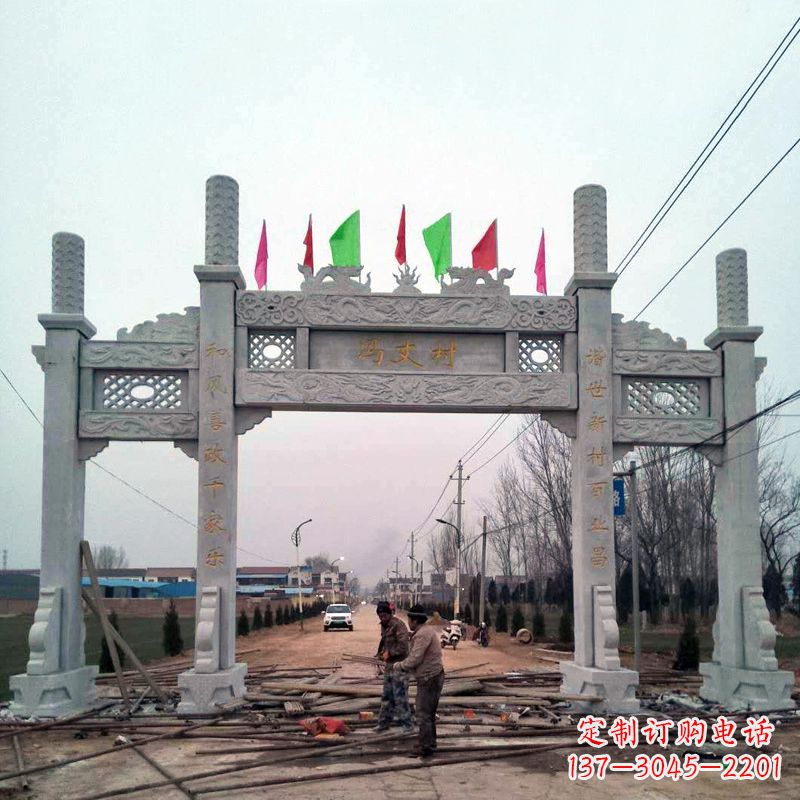 淄博传承古老石牌坊雕塑