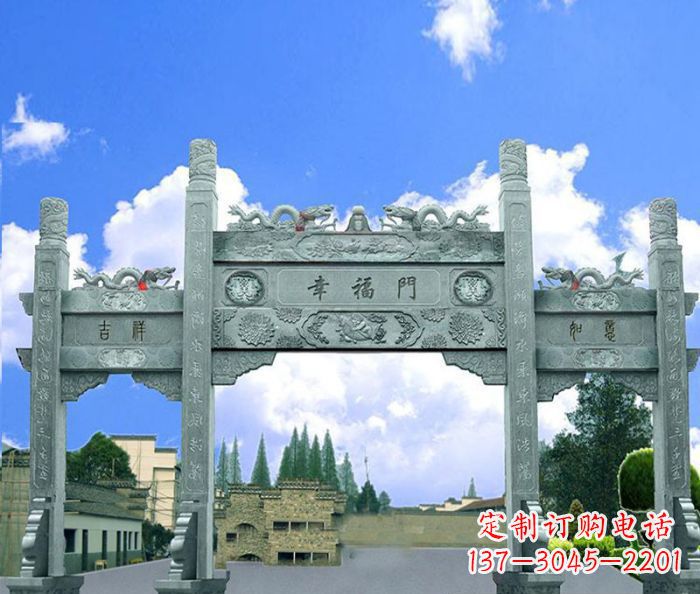 淄博村庄三门牌坊的雕塑之美