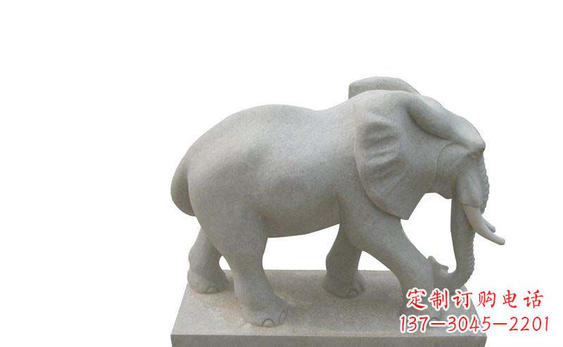 淄博大象雕塑大理石大象公园的精美艺术