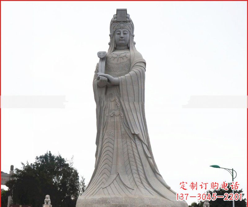 淄博大理石大型妈祖神像雕塑
