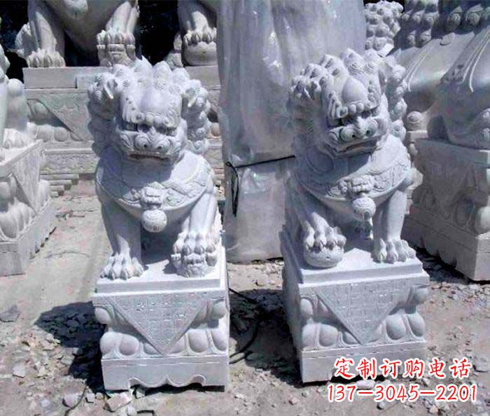 淄博大理石仿古石狮子