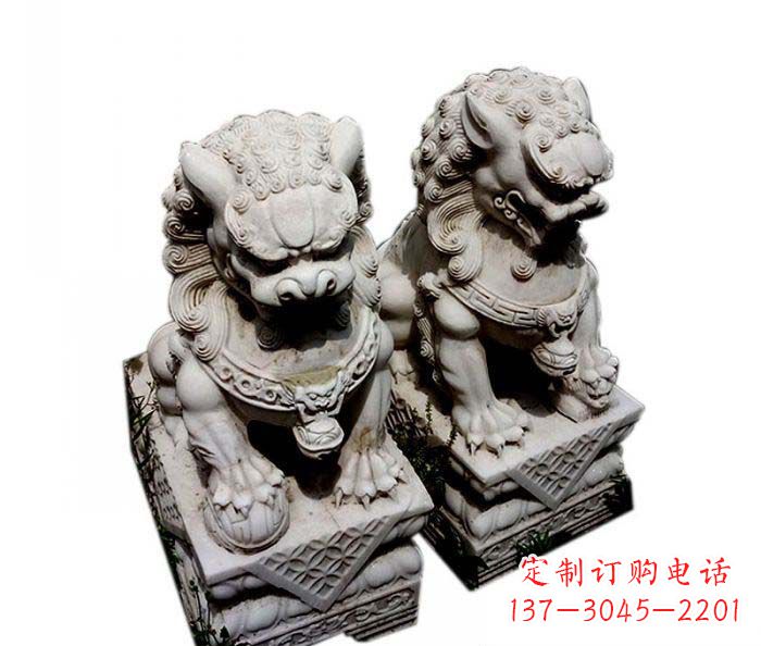 淄博大理石仿古石狮子雕塑