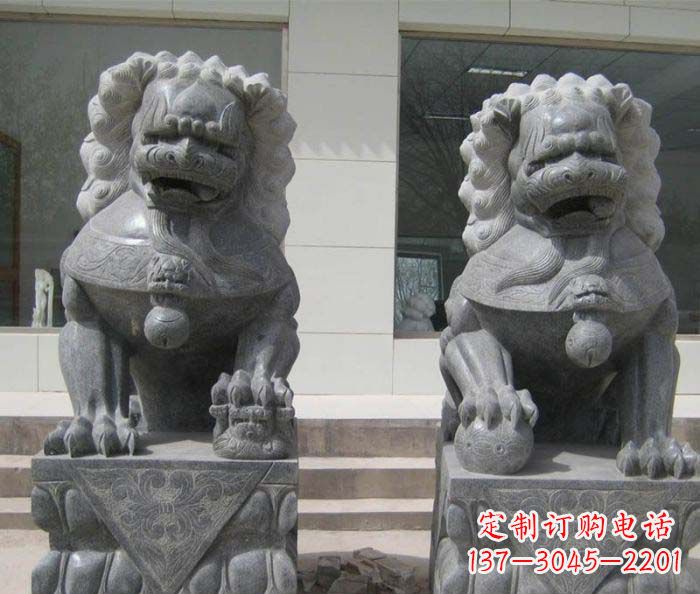 淄博大理石雕刻的狮子雕塑