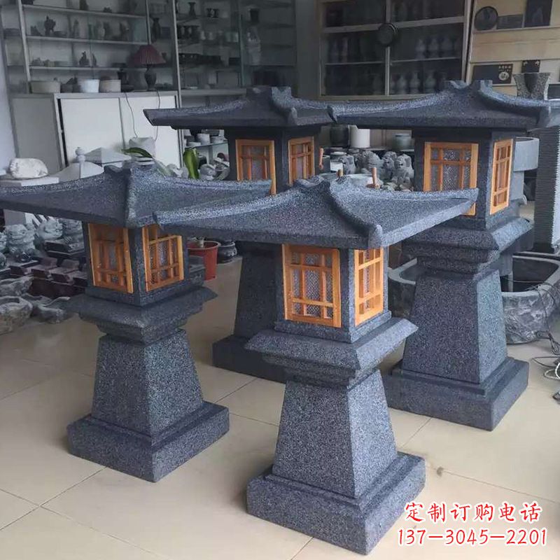 淄博大理石仿汉阙石雕灯笼