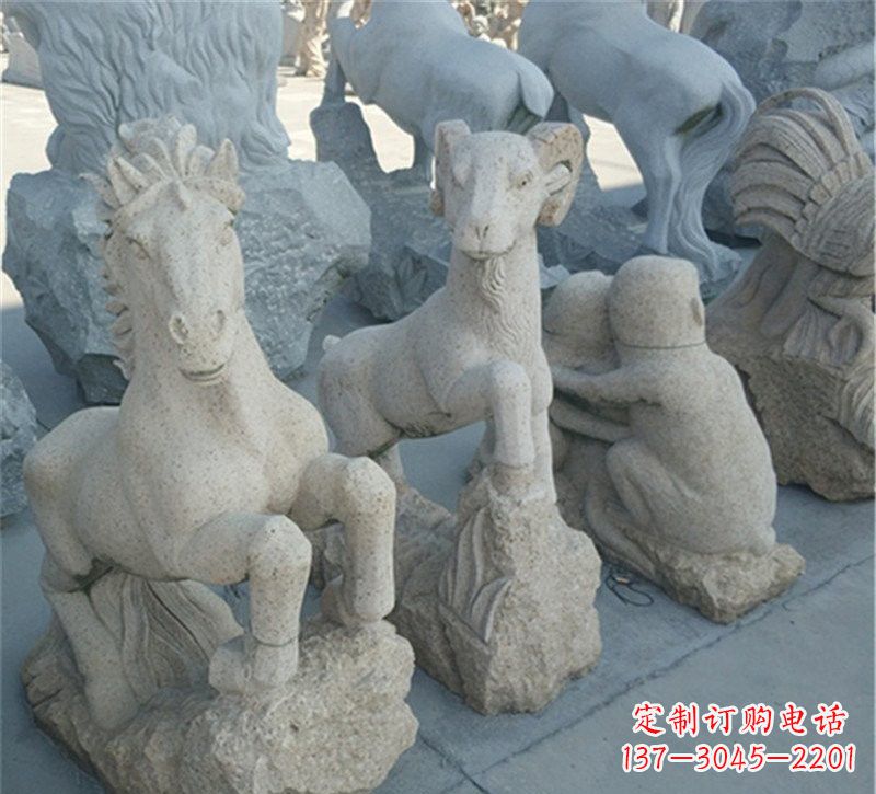 淄博大理石公园动物雕塑