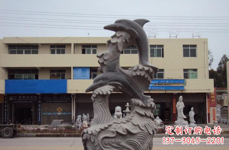 淄博大理石海豚雕塑