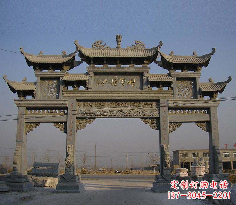 淄博大理石牌楼雕塑定制