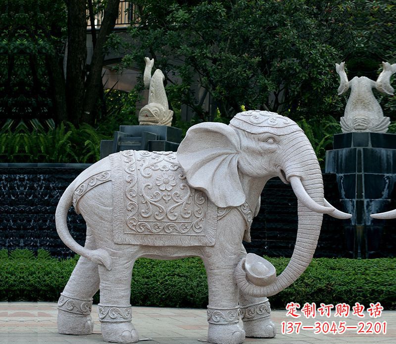 淄博以大理石为材料的完美大象雕塑