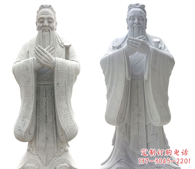 淄博大理石孔子行教像古代名人石雕