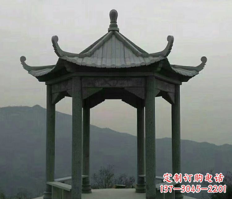 淄博考究工艺,奢华大理石六角凉亭雕塑