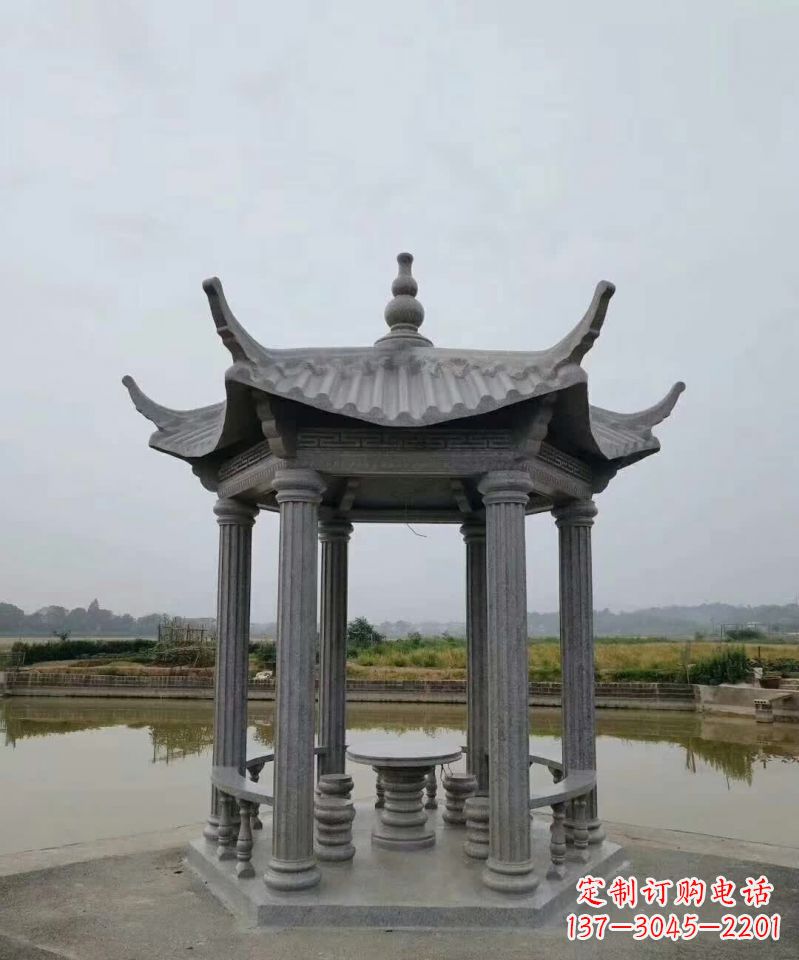 淄博大理石凉亭石雕塑，优雅经典无双