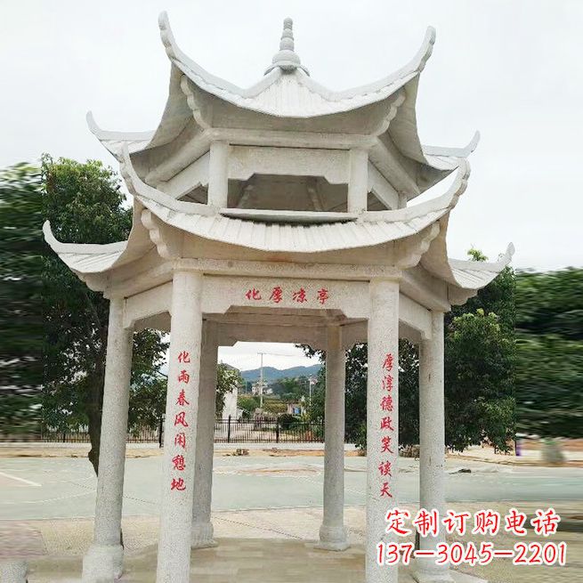 淄博大理石凉亭双层雕塑