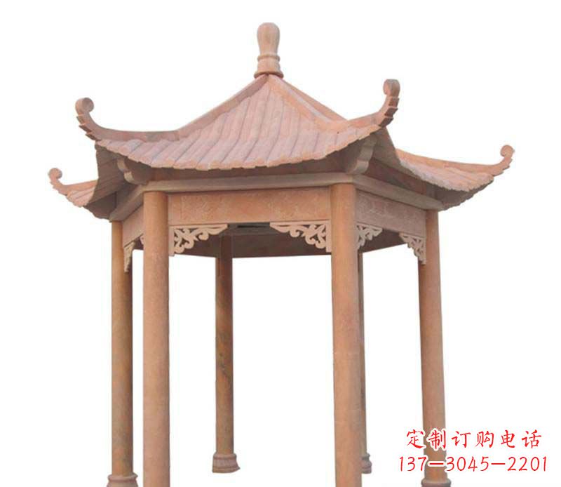淄博大理石六角凉亭雕塑