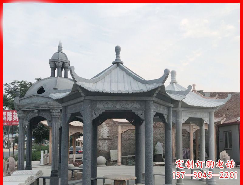 淄博六角凉亭石雕