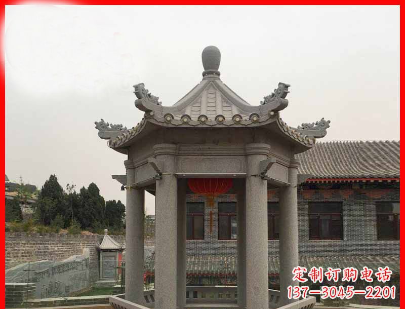 淄博大理石六角凉亭石雕