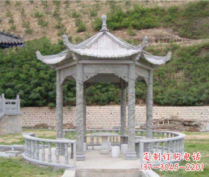 淄博大理石六角石雕凉亭