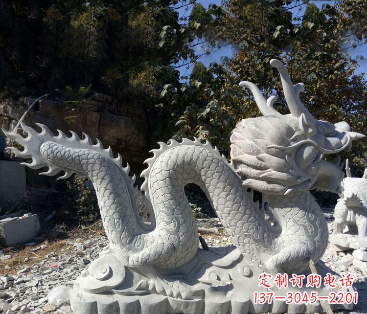 淄博精美大理石龙雕塑