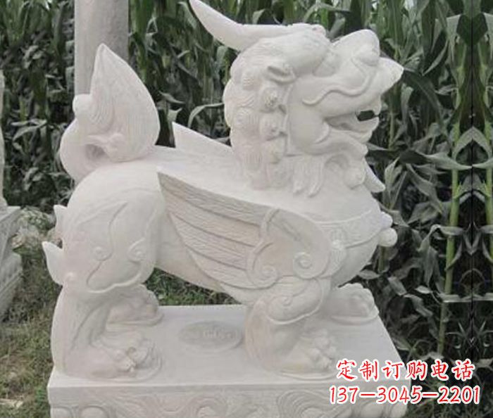 淄博古典貔貅石雕,精美手工雕刻艺术