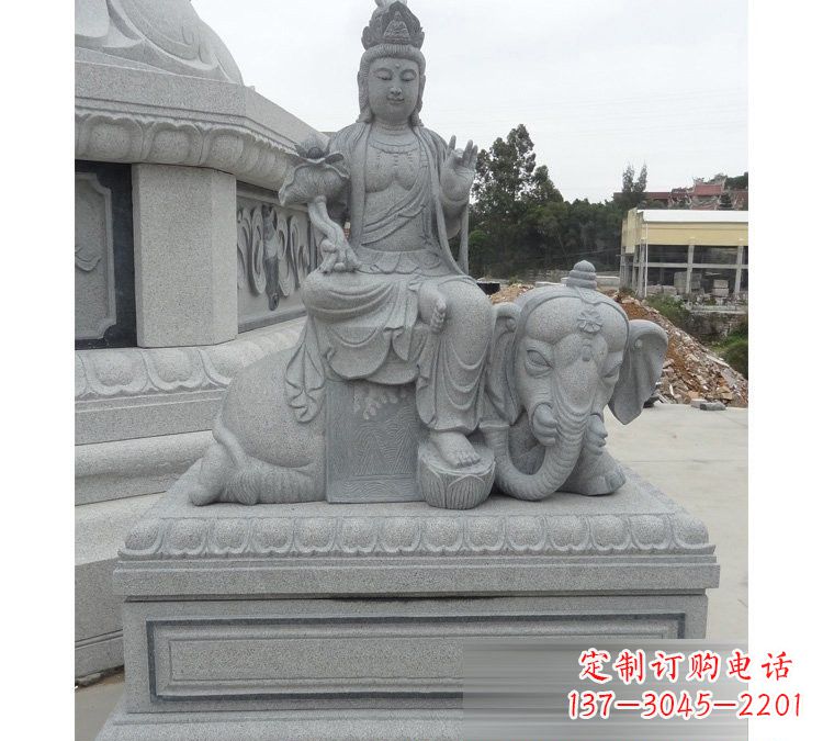 淄博精雕细琢的大理石普贤菩萨雕塑