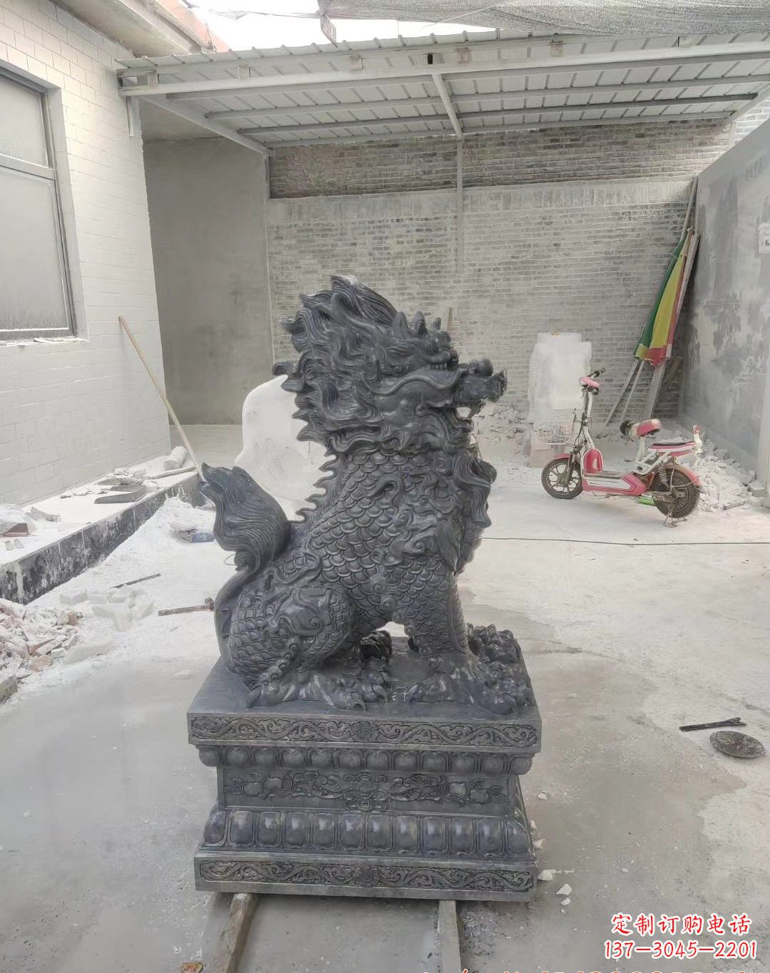 淄博传世工艺大理石麒麟雕塑
