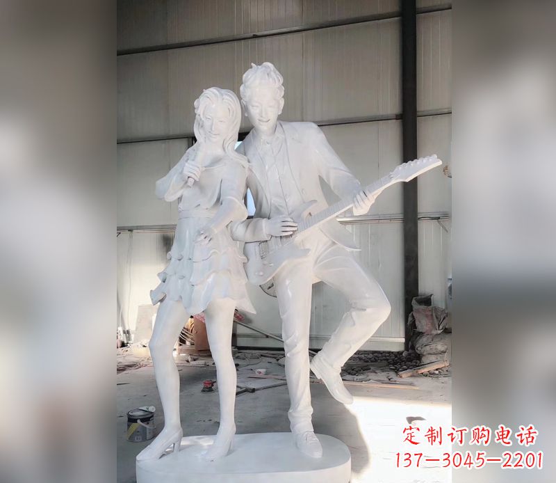 淄博精美大理石吉他雕塑