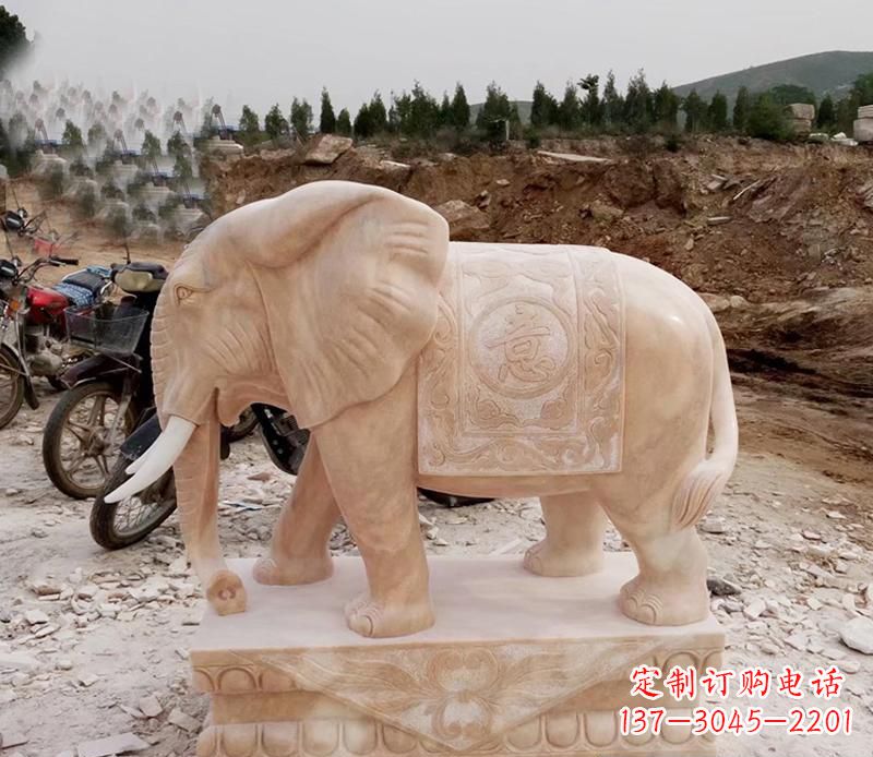 淄博优雅大象大理石雕塑