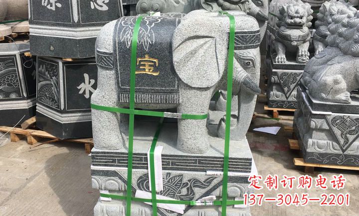 淄博大理石大象门口石雕