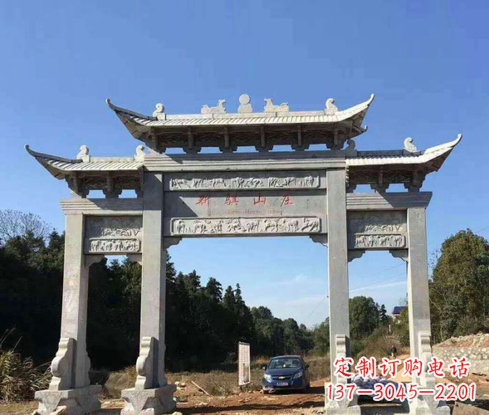 淄博精美石雕牌坊雕塑