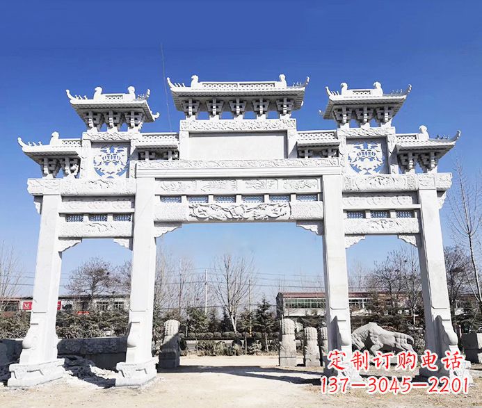 淄博大理石牌坊石雕定制