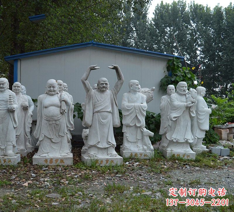 淄博大理石罗汉雕塑,高贵雅致