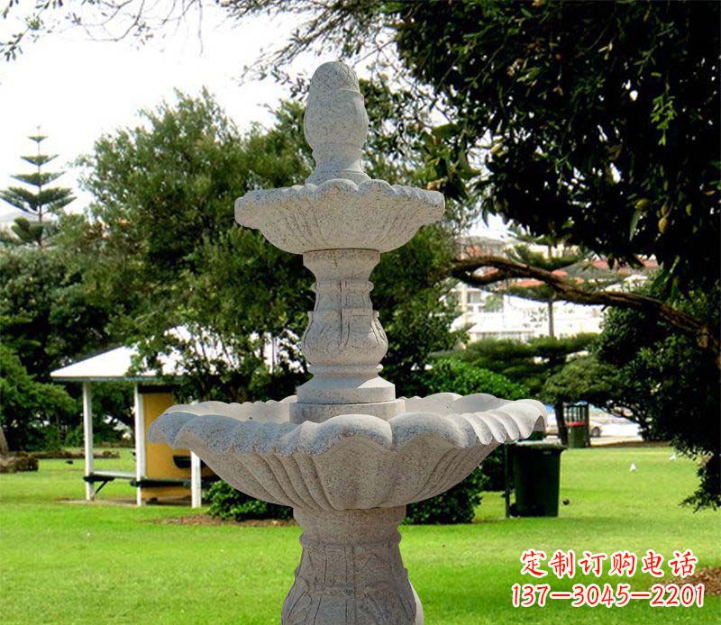 淄博大理石双层喷泉雕塑,精美绝伦