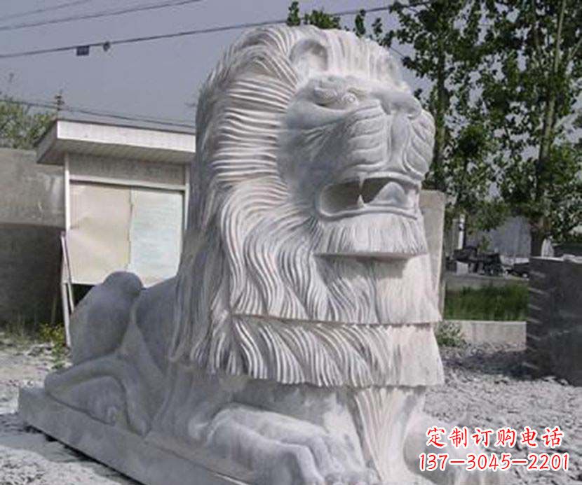 淄博大理石西洋狮子石雕塑