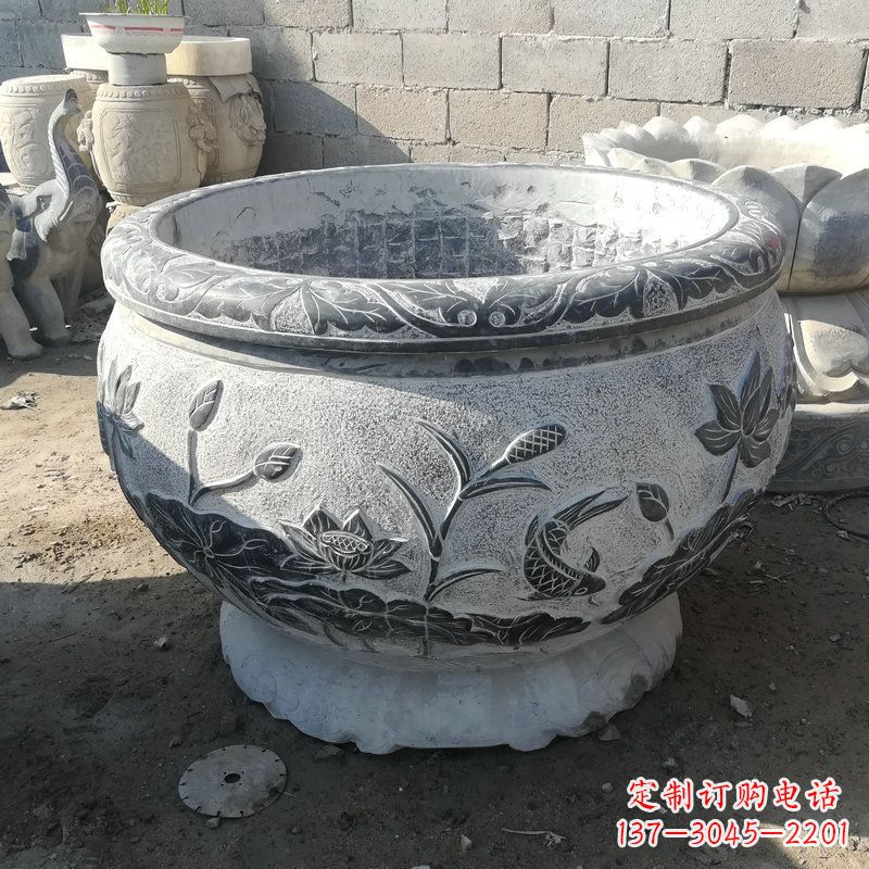 淄博大理石水缸雕塑