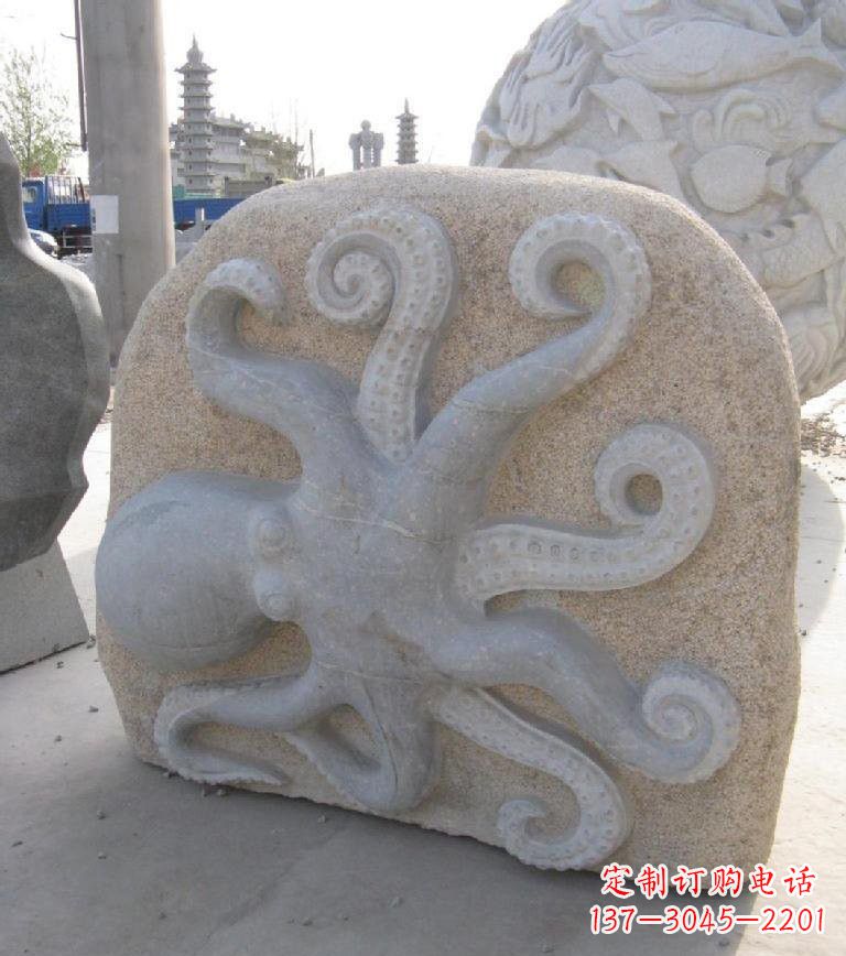 淄博精美大理石章鱼雕塑