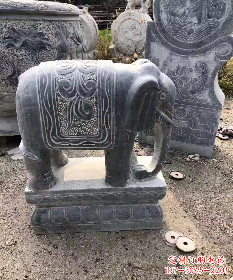 淄博大理石大象雕塑