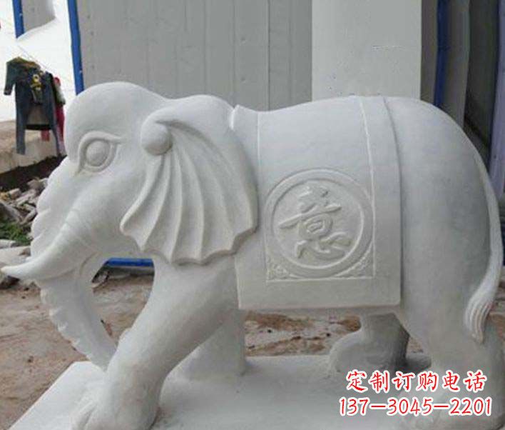 淄博传承财富祝福,大理石招财大象雕塑