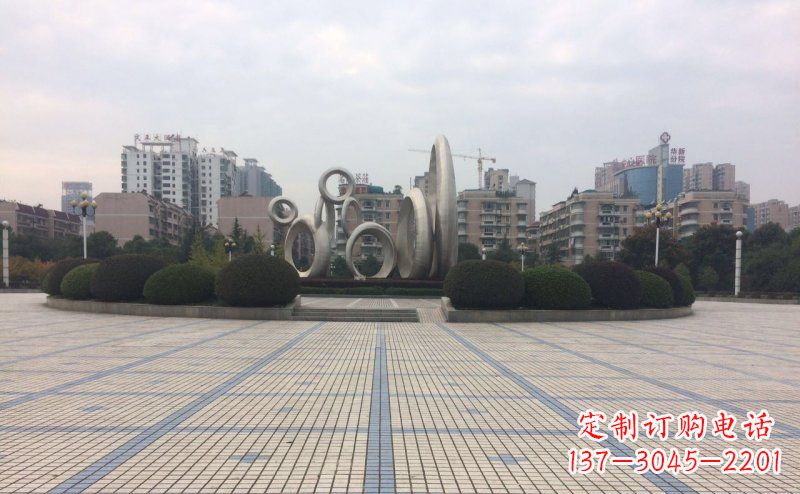 淄博中领雕塑不锈钢圆环雕塑