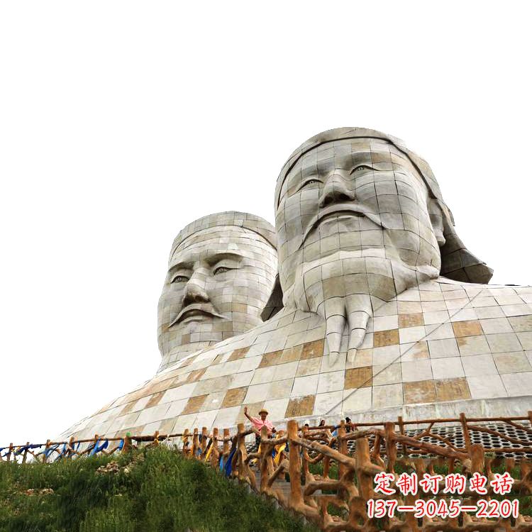 淄博大型成吉思汗石雕头像景观雕塑