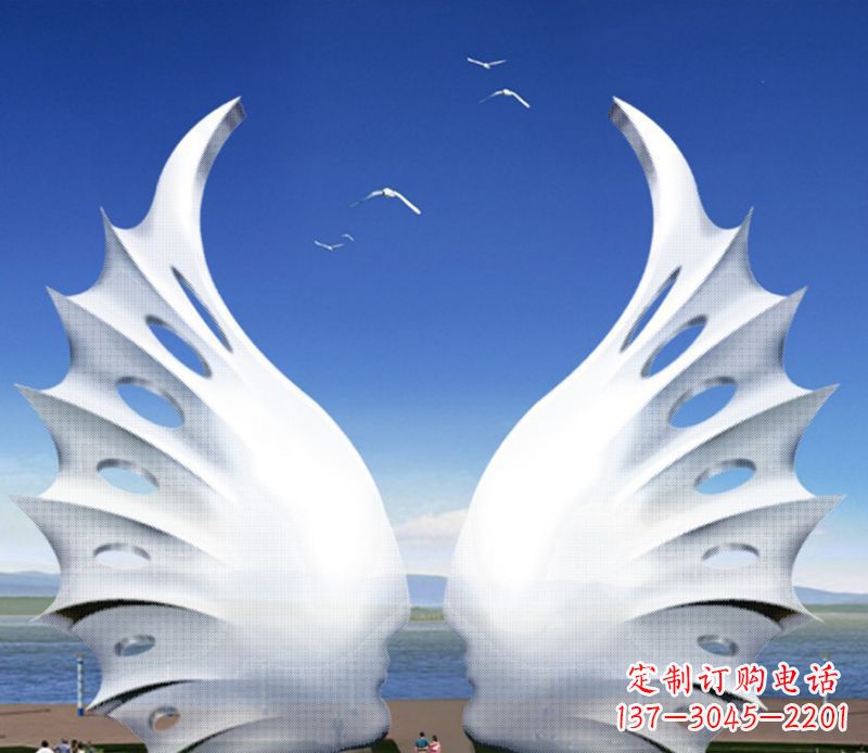 淄博不锈钢翅膀雕塑