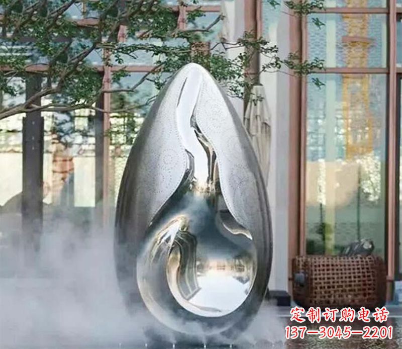 淄博大型创意水滴公园景观雕塑