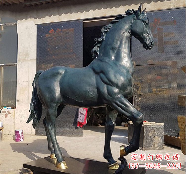 淄博大型公园铸铜马雕塑