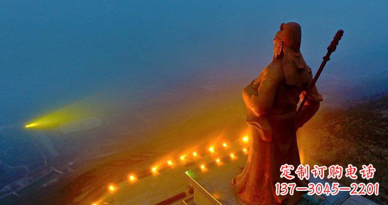 淄博精美关公雕塑 林景观玻璃钢雕塑