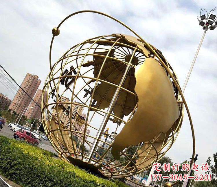 淄博地球仪不锈钢雕塑拓宽视野,致敬世界