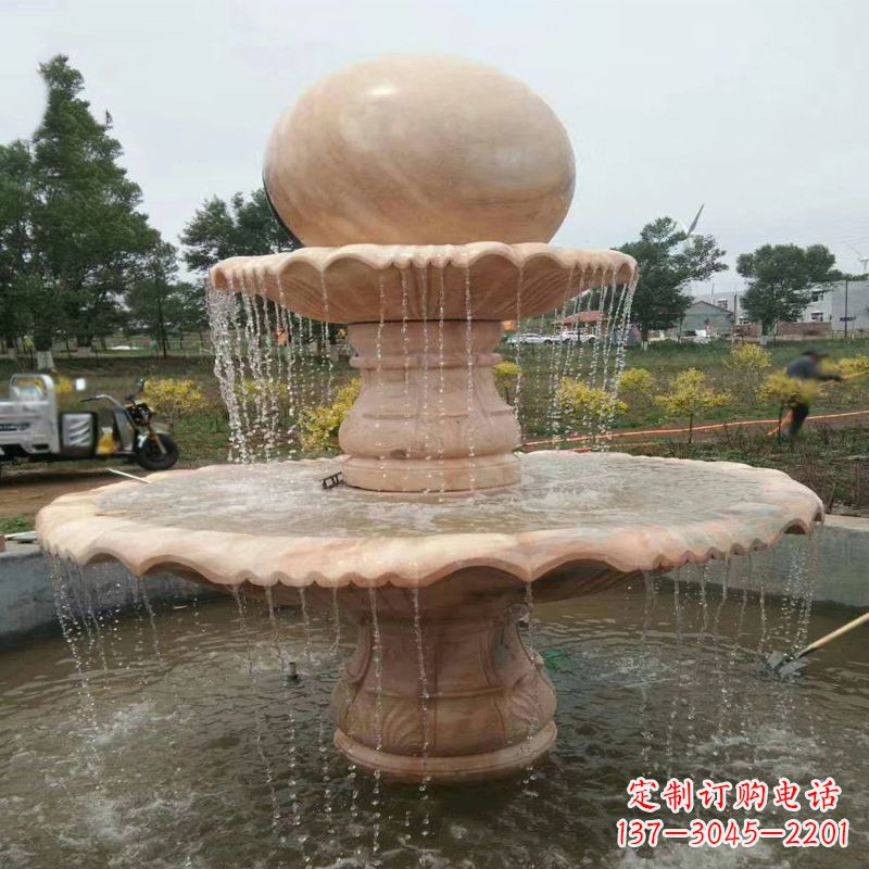 淄博精美石材风水球雕塑