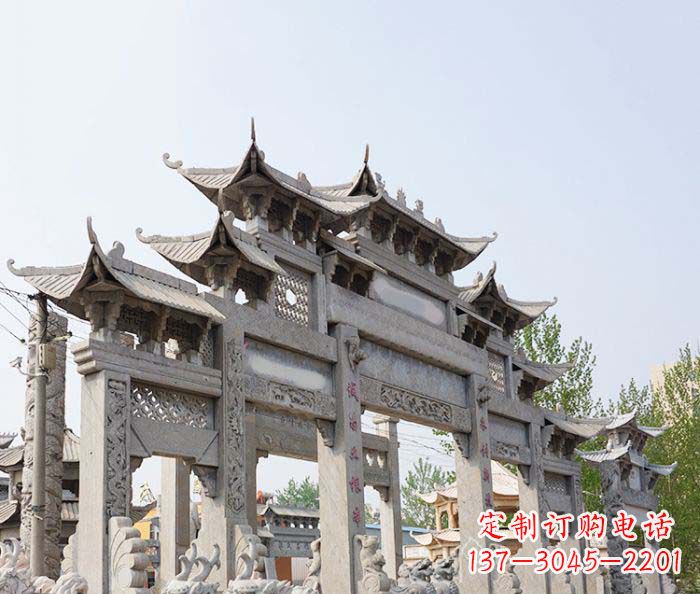 淄博特大型五门石雕牌楼