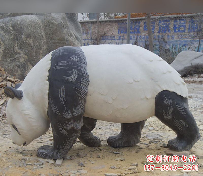 淄博特色熊猫石雕定制